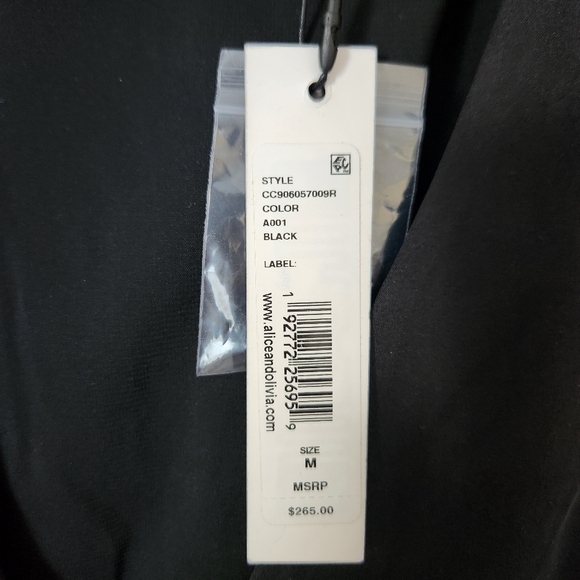 NWT Alice + Olivia | Silk Blend V-Neck Button Front Sleeveless Blouse - Size M - Picture 10 of 10